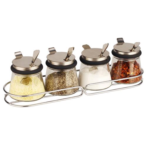 居元素玻璃調味罐四件套裝 歐式創意設計，點亮廚房美好生活